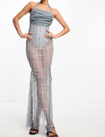 Rochie lunga Starlet, gri