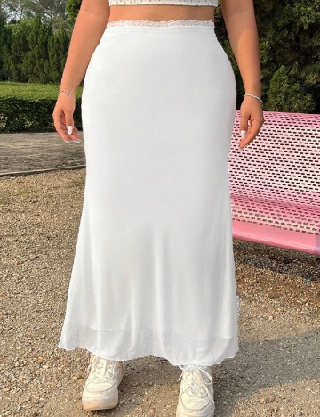 Fusta SHEIN CURVE, alb