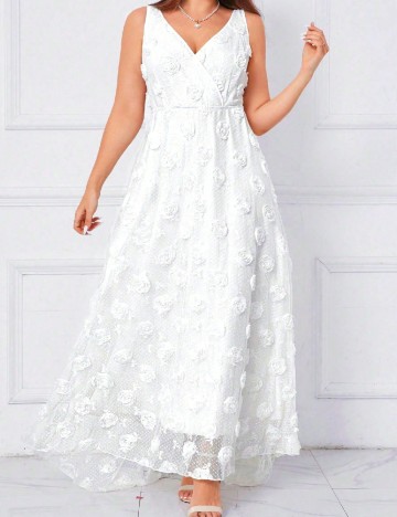 Rochie lunga SHEIN CURVE, alb