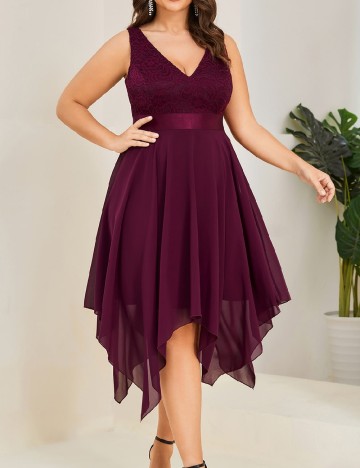 Rochie medie Ever-Pretty Plus Size, mov