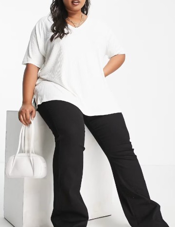 Tricou Oversize ASOS Curve, alb