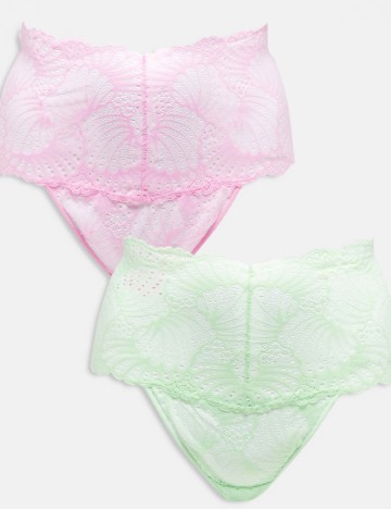 Set chiloti 2 bucati ASOS Curve, roz/verde