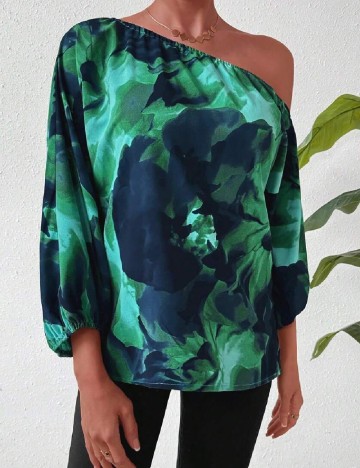 Bluza SHEIN, verde/albastru