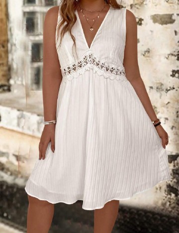 Rochie scurta SHEIN CURVE, alb