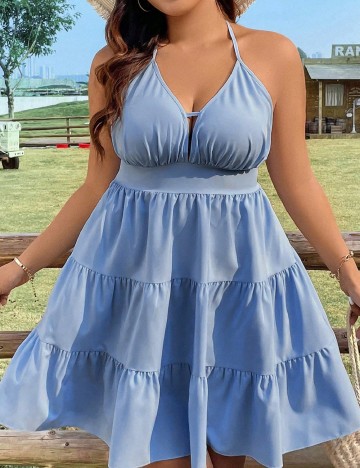 Rochie scurta SHEIN CURVE, albastru