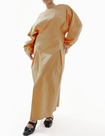 Rochie lunga ASOS Curve, maro deschis