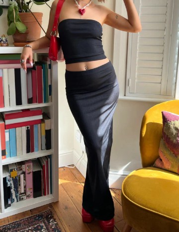 Fusta DAISY STREET Curve, negru