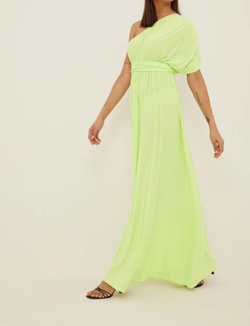 Rochie lunga NA-KD, verde neon, S