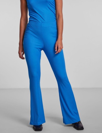 Pantaloni Pieces, albastru, L