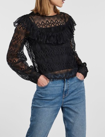 Bluza Pieces, negru, XS