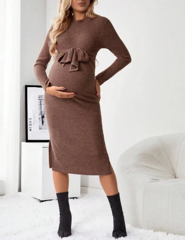 Rochie medie SHEIN Maternity, maro Maro