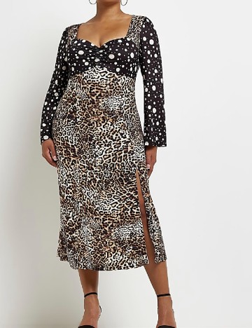 Rochie medie River Island Plus Size, animal print