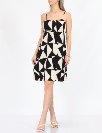 Rochie scurta Only, alb/negru