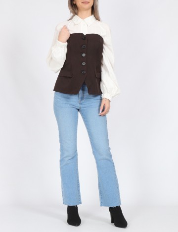 Top Vero Moda, maro inchis