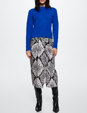 Fusta Mango, negru/gri