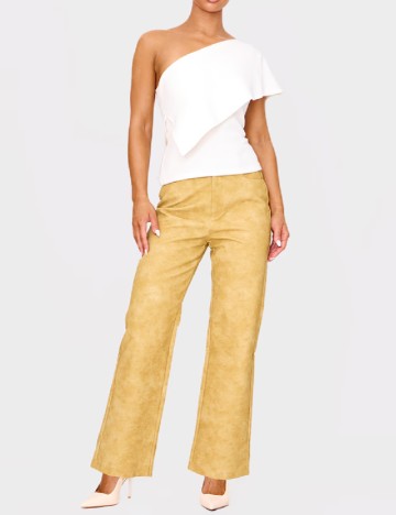 Pantaloni PrettyLittleThing, galben