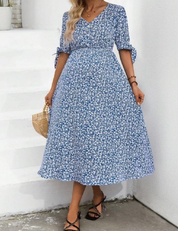 Rochie medie SHEIN Maternity, albastru