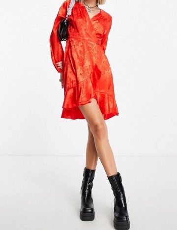 Rochie scurta Flounce London, rosu