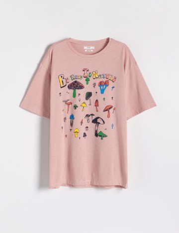 Tricou Reserved, roz pudra