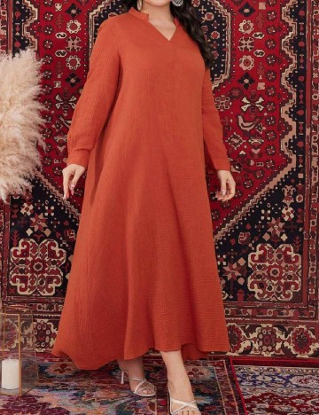 Rochie lunga SHEIN CURVE, caramiziu