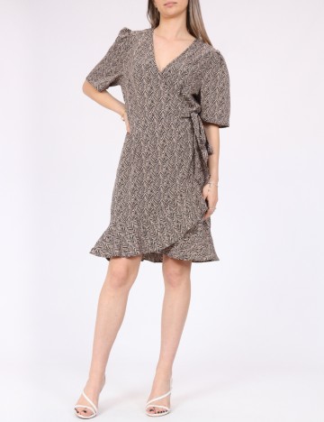 Rochie scurta Pieces, maro