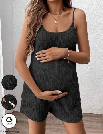 Compleu SHEIN Maternity, gri petrol