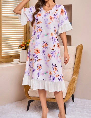 Rochie de noapte SHEIN, floral print