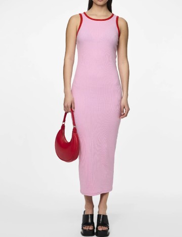 Rochie lunga Pieces, roz