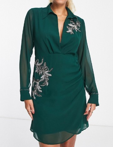 Rochie scurta Hope & Ivy, verde