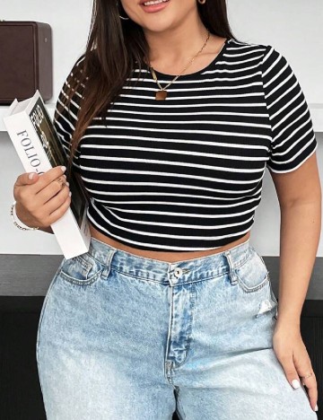 Top SHEIN CURVE, negru