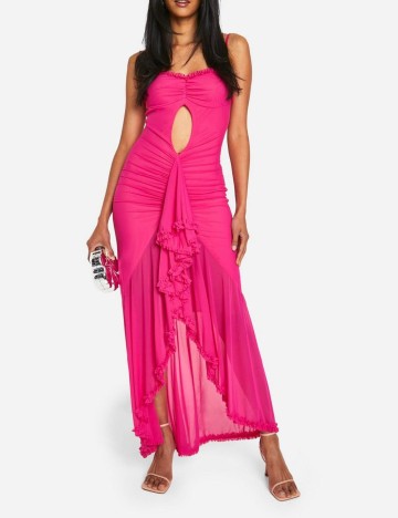 Rochie lunga Boohoo, roz