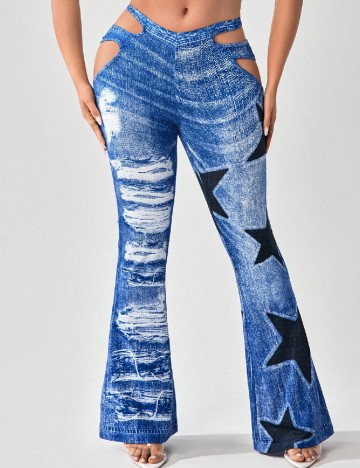 Pantaloni SHEIN, albastru