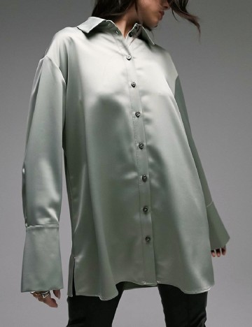 Camasa Oversize Top Shop, verde