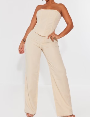 Pantaloni PrettyLittleThing, crem