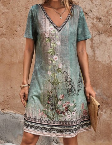 Rochie scurta Emery Rose, verde