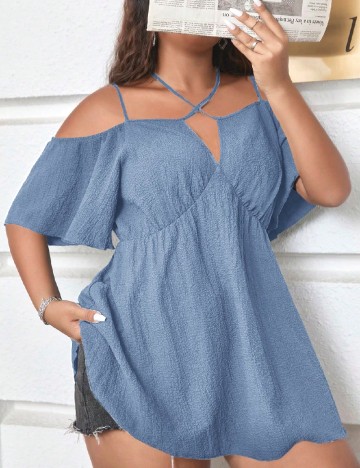 Bluza SHEIN CURVE, albastru