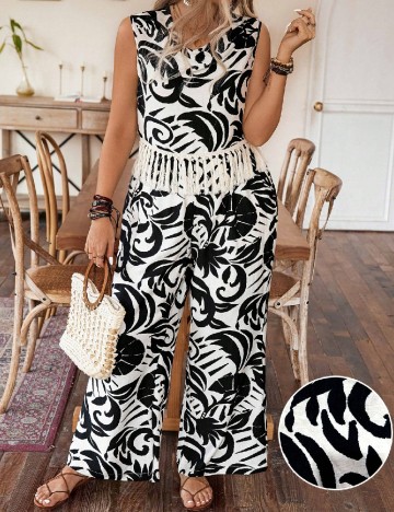 Compleu SHEIN CURVE, alb/negru