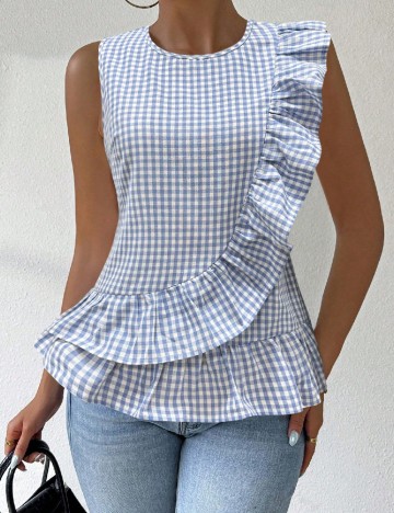 Bluza SHEIN, alb/albastru