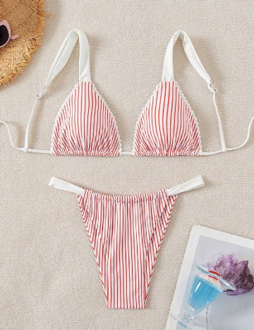 Costum de baie SHEIN, portocaliu/alb