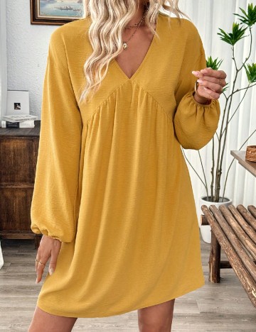 Rochie scurta SHEIN, mustar