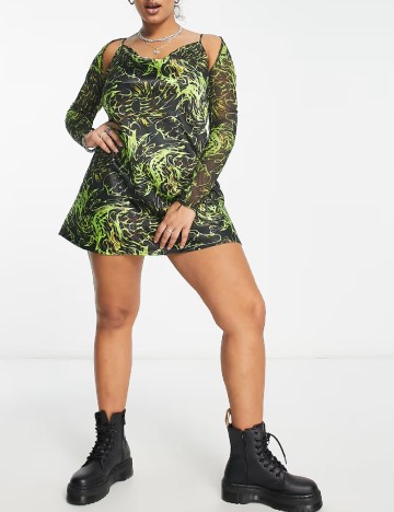 Rochie scurta COLLUSION, verde
