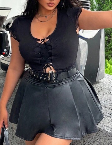 Top SHEIN CURVE, negru