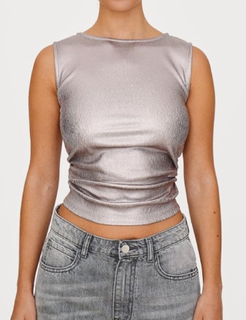 Top PrettyLittleThing, gri