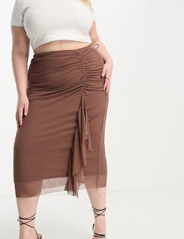 Fusta River Island Plus Size, maro