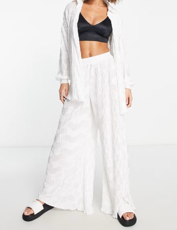 Pantaloni de plaja South Beach, alb