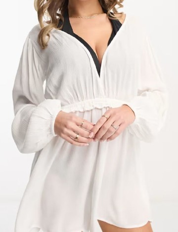 Salopeta de plaja ASOS, alb