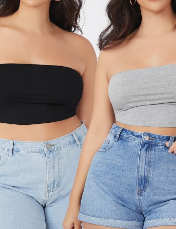 Set topuri 2 perechi SHEIN CURVE, mix culori