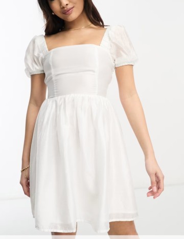 Rochie scurta Collective The Label, alb