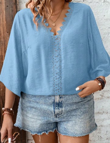 Bluza SHEIN CURVE, albastru