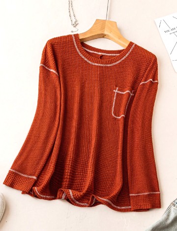 Bluza SHEIN CURVE, caramiziu